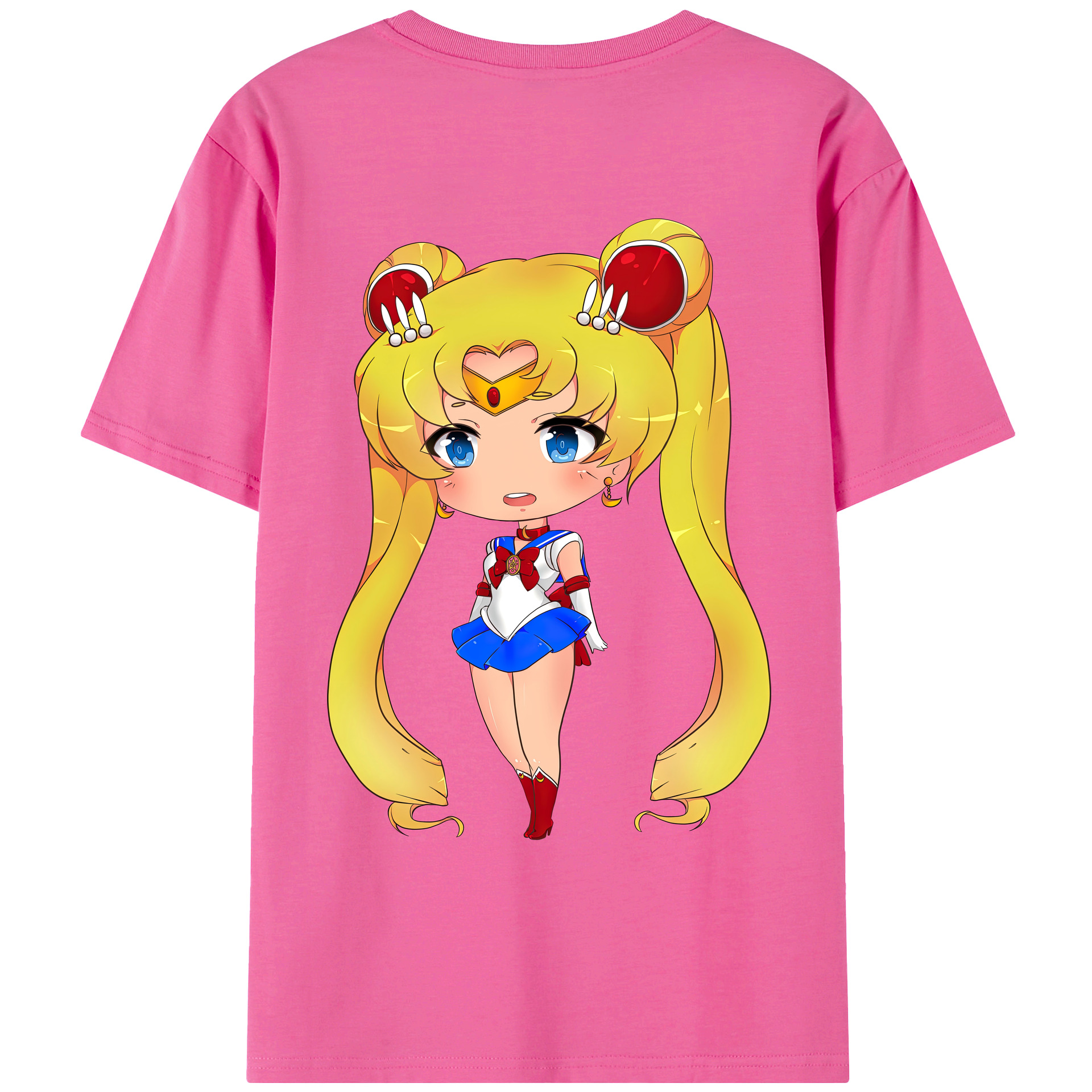 （画像用） 美少女戦士セーラームーン 月野 うさぎ つきの うさぎ Sailor Moon Tsukino Usagi レディース半袖Tシャツ(バックプリント)